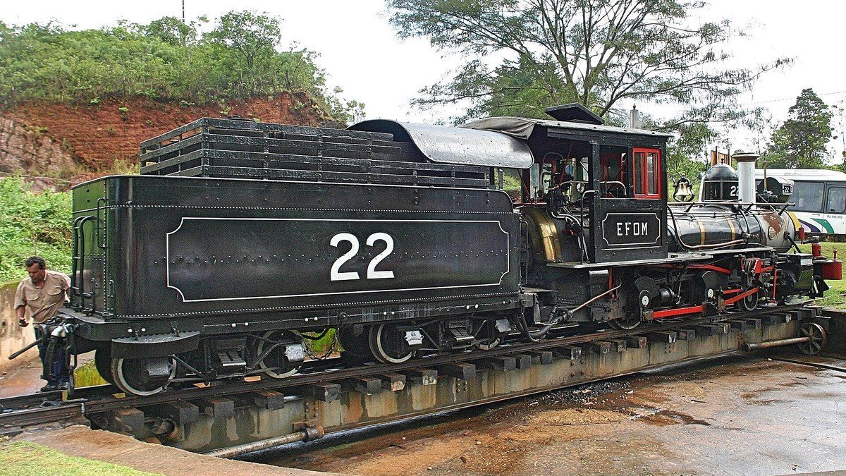 A locomotiva 22 da Maria Fumaça de São João del-Rei a Tiradentes